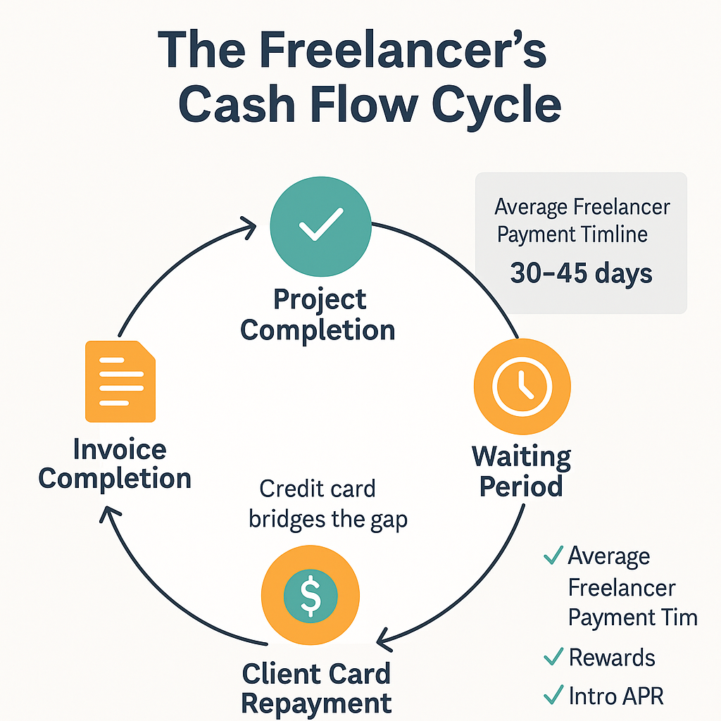 freelancer cash flow cycle in the theme credit cards for freelancers