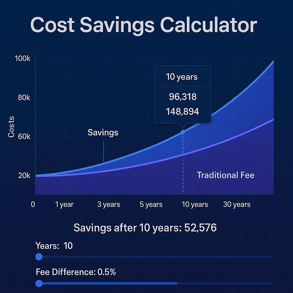 Cost Savings Calculator in the theme best ai investment advisory