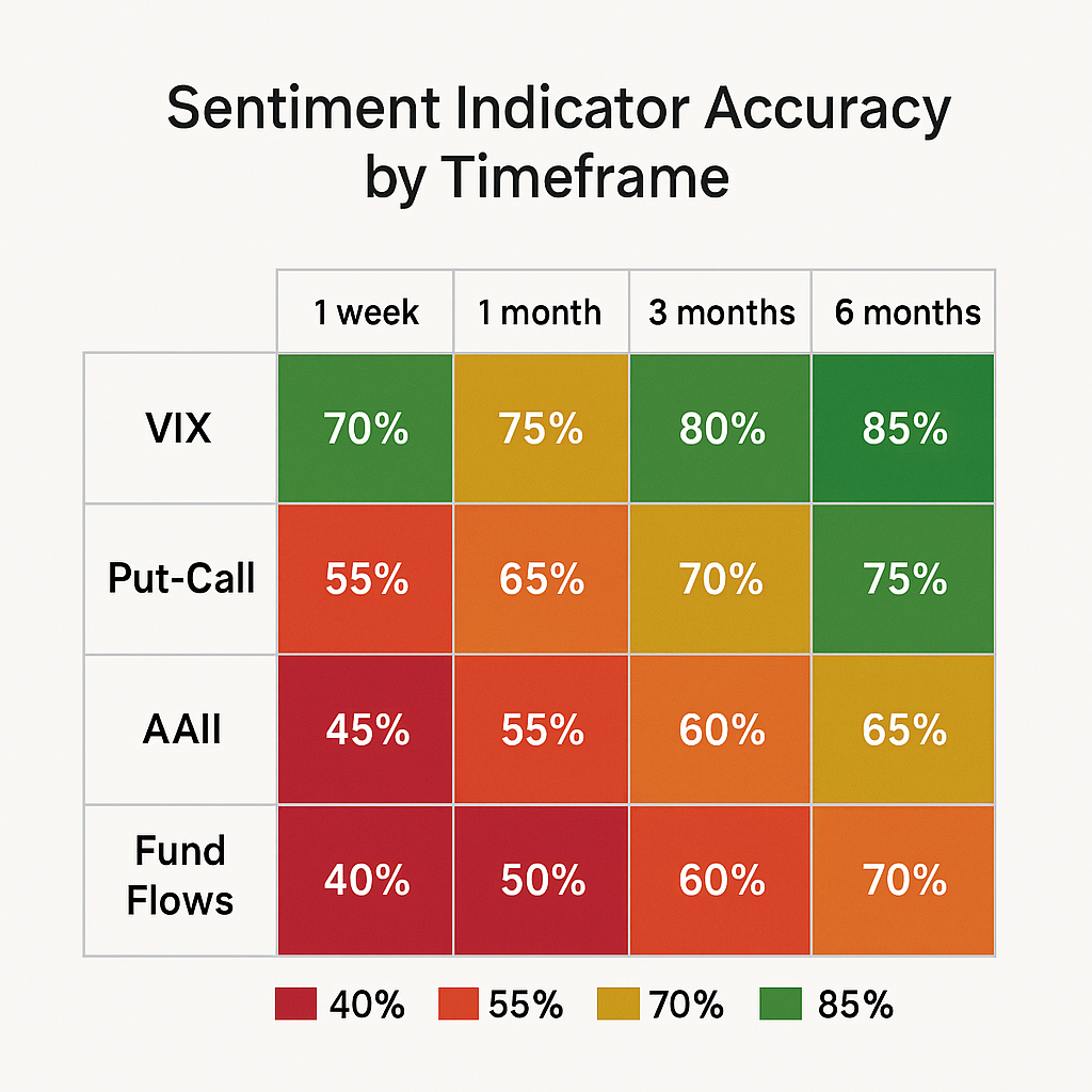 Sentiment Indicator Accuracy Heatmap in the theme market sentiment indicators
