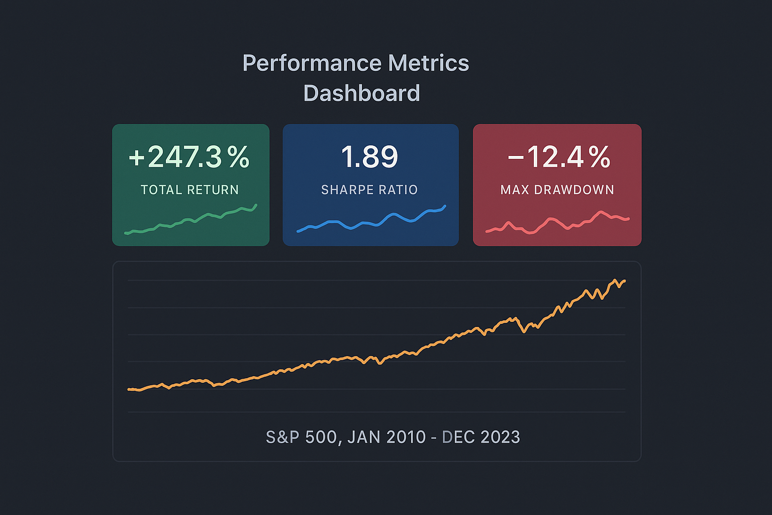 performance metrics in the theme trading strategy backtesting
