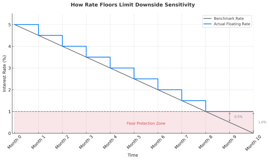 Rate Floor Impact Illustration in the theme floating rate against inflation