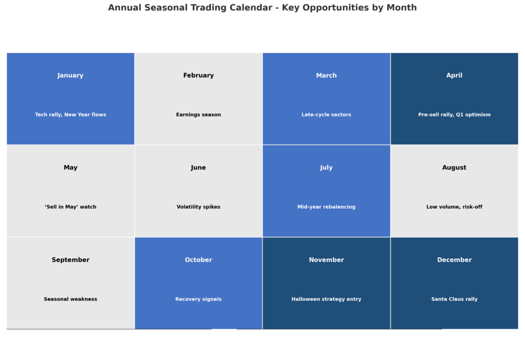 seasonal trading calendar in the theme seasonal investing strategies