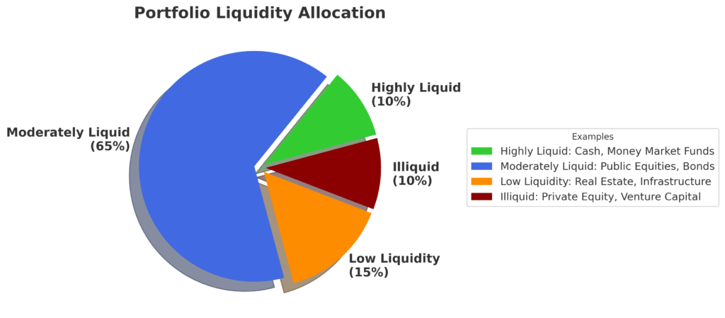 Portfolio Liquidity Allocation Pie Chart in the theme investment liquidity analysis