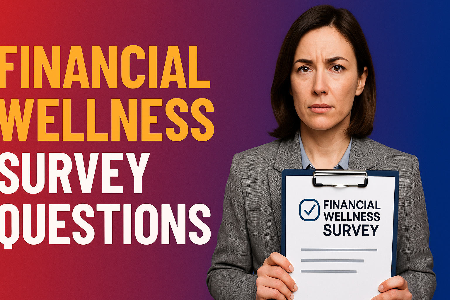 financial survey questions in the theme financial wellness survey questions template