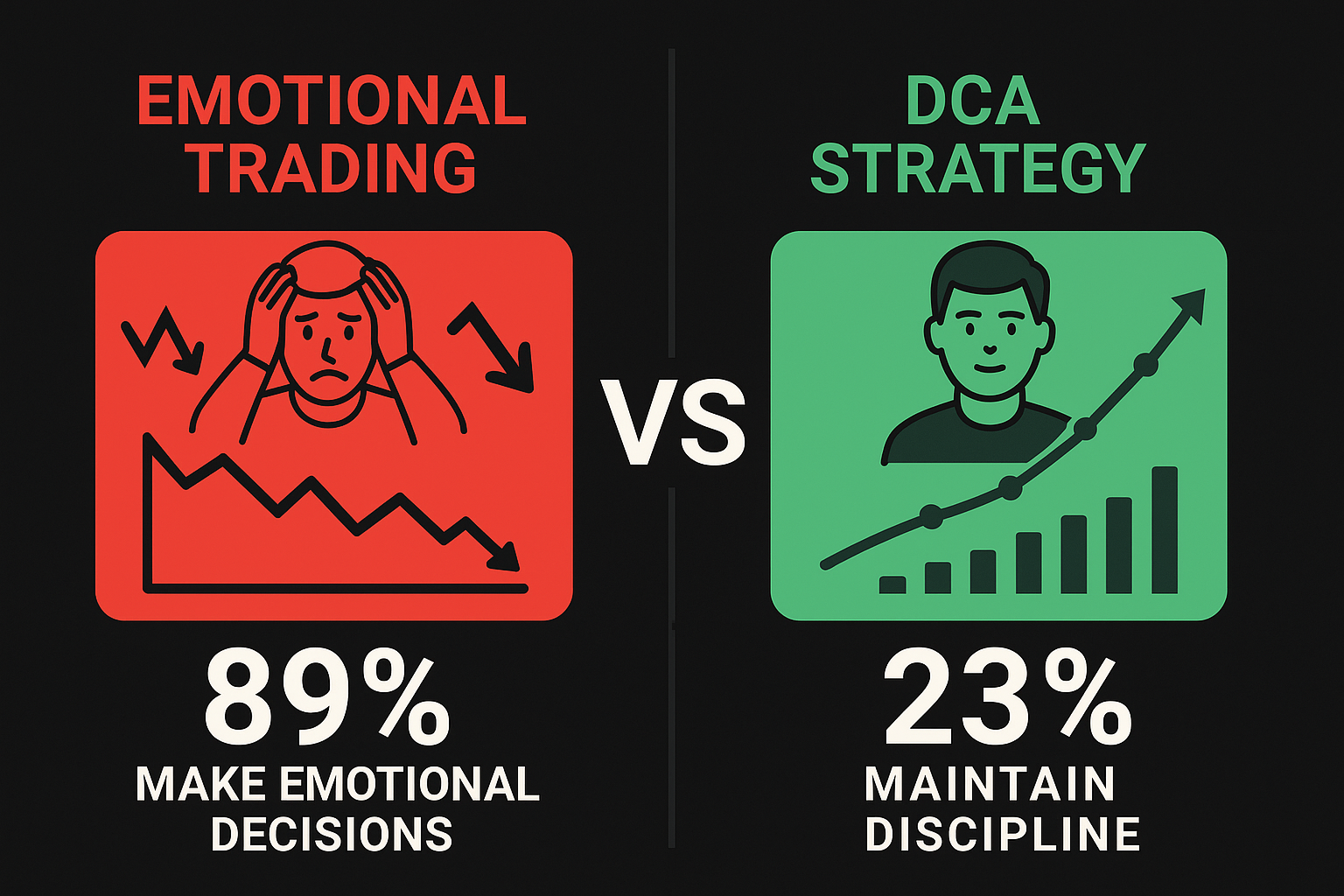 Emotional- vs DCG strategy in the theme bitcoin dollar cost averaging 