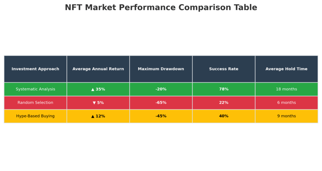 NFT Market Performance Comparison in the theme NFT investment analysis