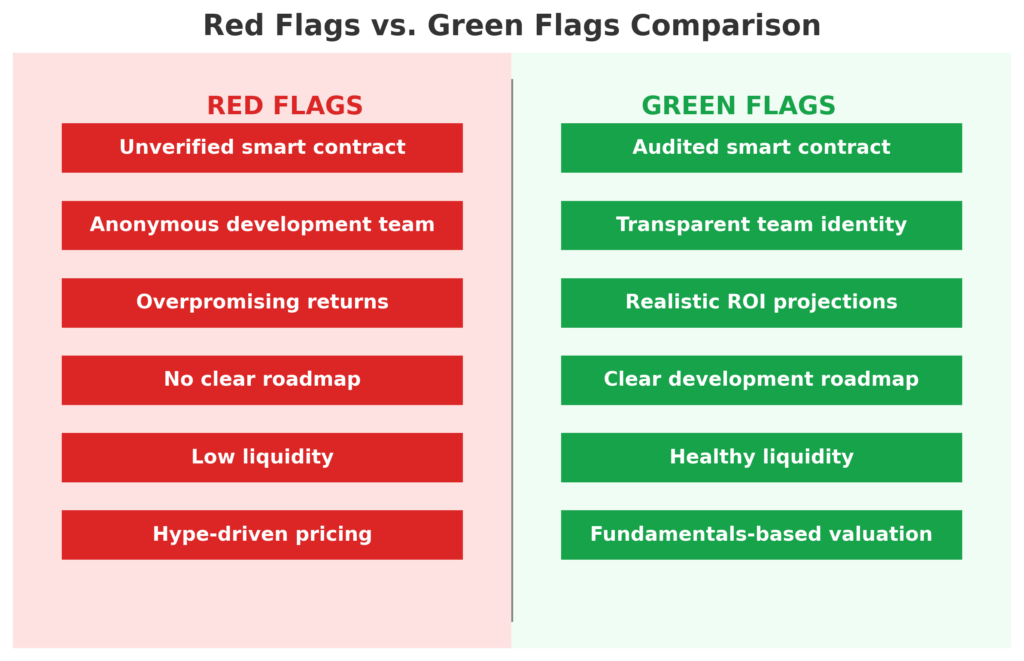 Red Flags vs Green Flags Comparison in the theme NFT investment analysis