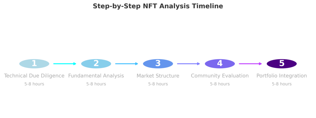 Step by Step NFT Analysis Timeline in the theme NFT investment analysis