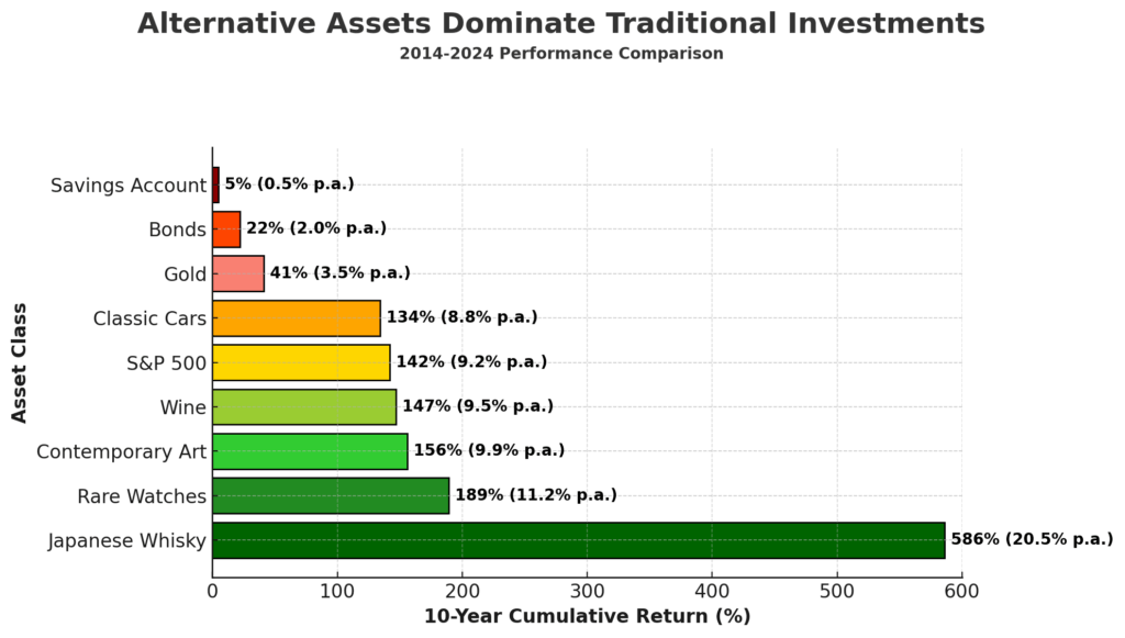 alternative assets 10-year performance in the theme collectibles as investments