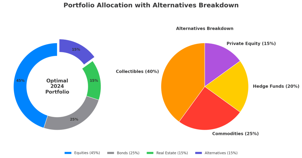 alternatives breakdown in portfolio in the theme collectibles as investments