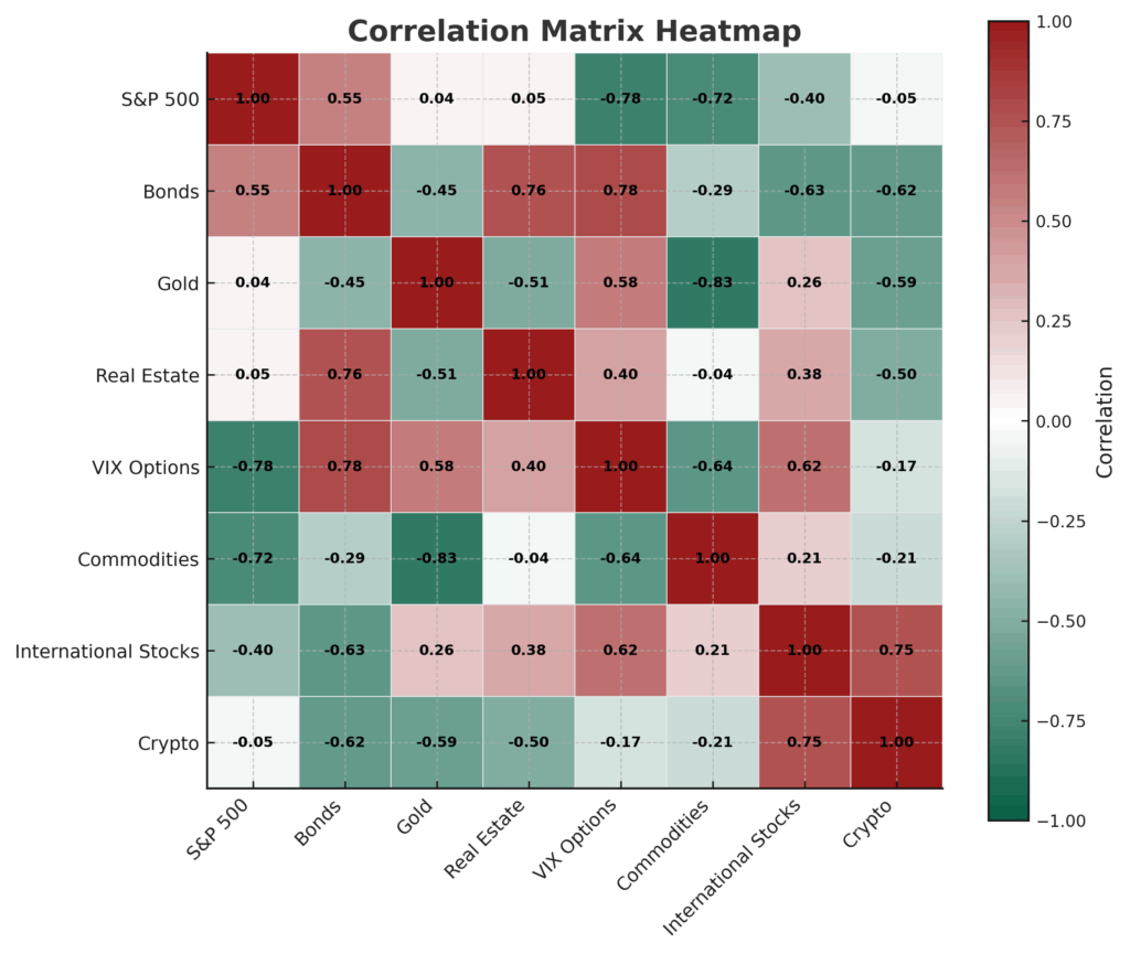 correlation matrix heatmap in the theme long volatility strategies
