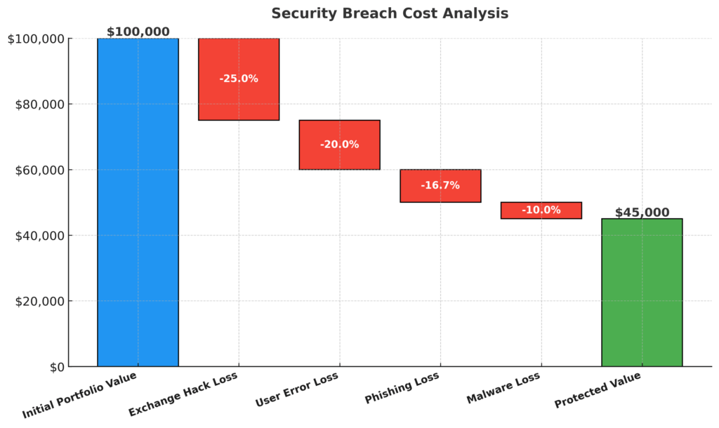 security breach cost analysis waterfall in the theme digital wallet security