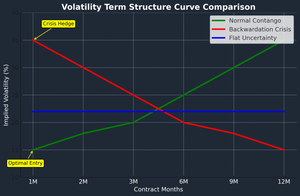 volatility term structure curve in the theme long volatility strategies
