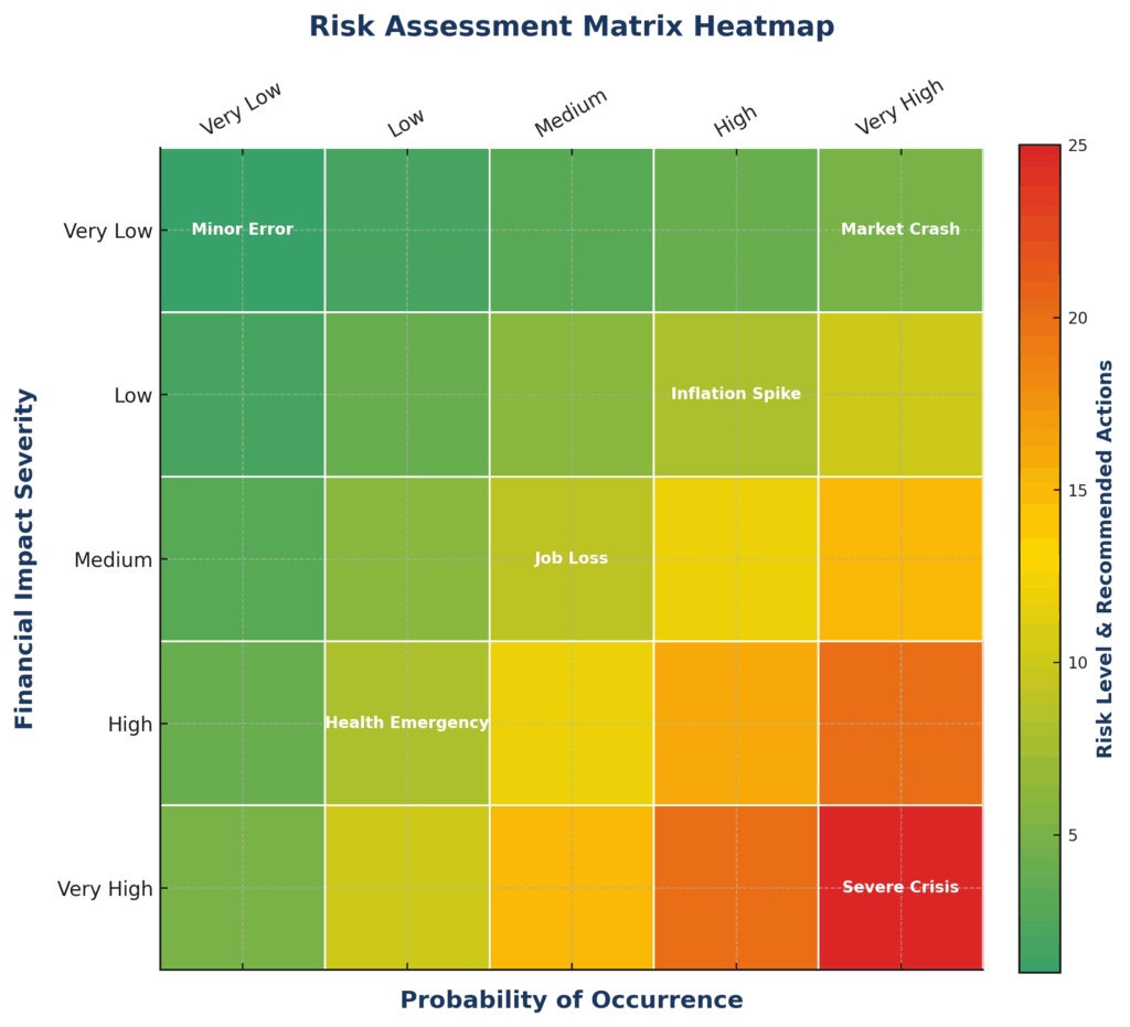risk assessment matrix heatmap in the theme financial literacy questions to ask