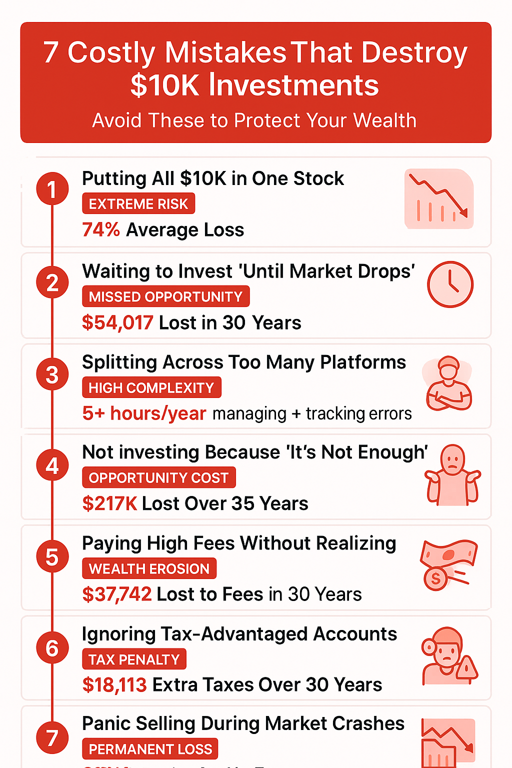 7 costly mistakes in the theme how to invest $10'000