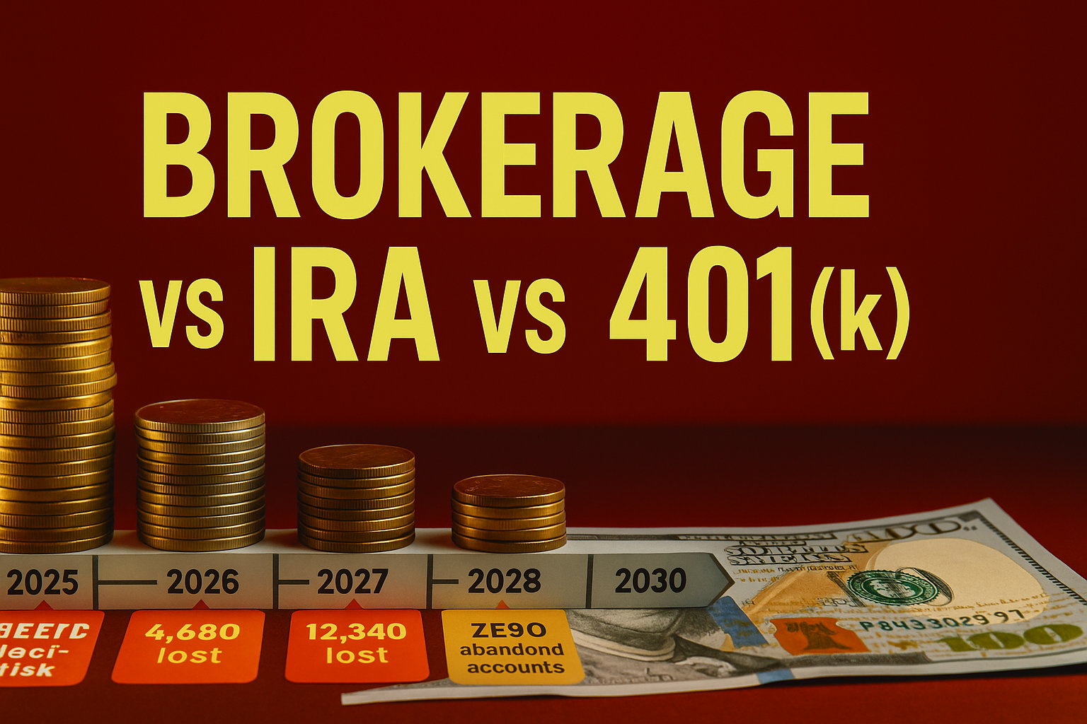 Brokerage Account vs IRA vs 401k vs Roth IRA in the theme brokerage account vs ira