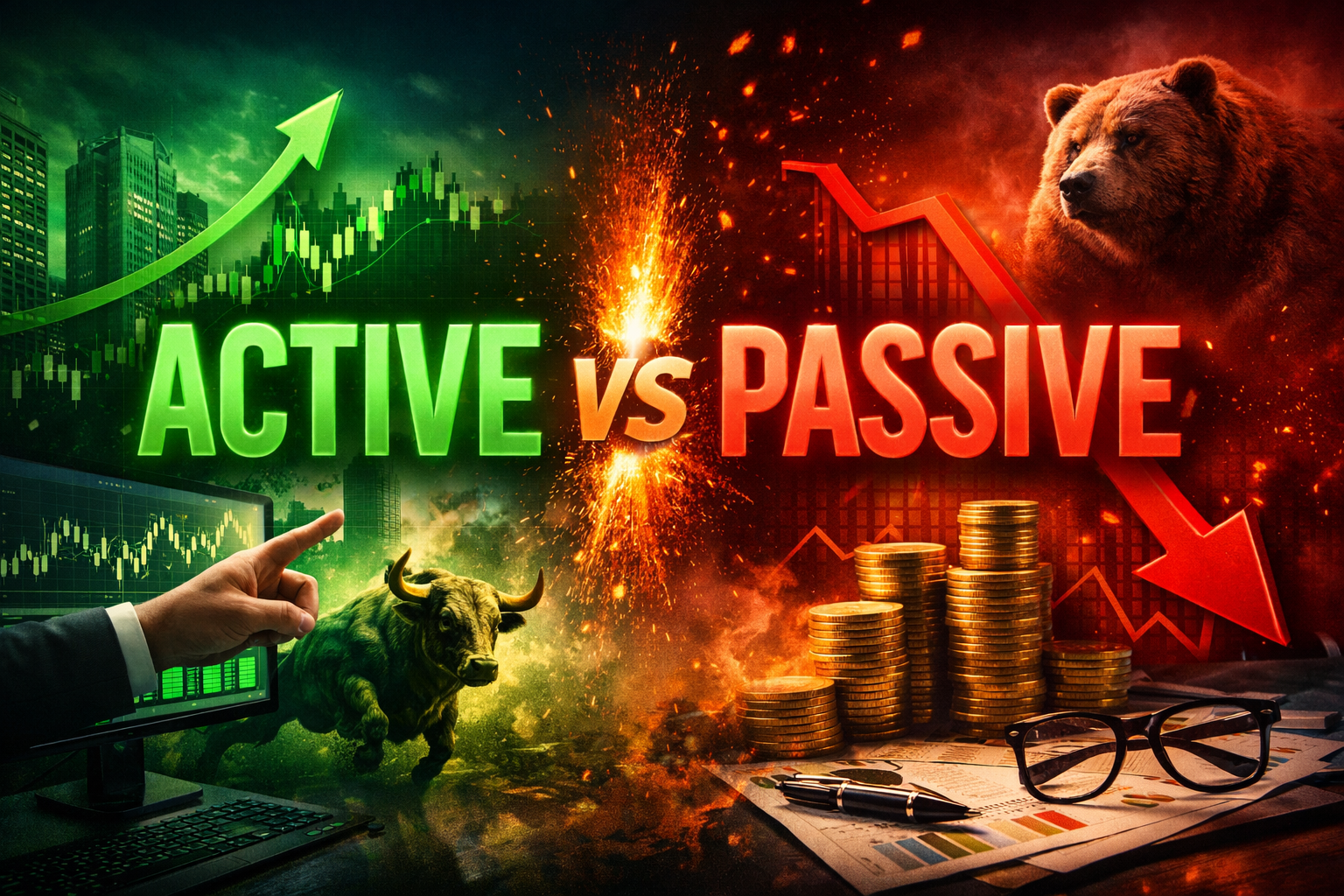 Active vs passive investing strategy comparison showing why 92 percent of active fund managers fail to beat index funds and how passive investing wins on costs, time, and returns